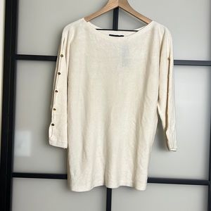 Adrienne Vittadini Button Sleeve Sweater Size Medium